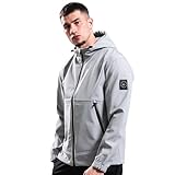 Marshall Artist Prova Softshelljacke Monument Grey mit Kapuze mit Reißverschluss vorne,...