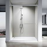 SL4U Duschschiebetür, 152,4 cm B x 193 cm H, 0,6 cm gehärtetes Glas, Schiebetür,...