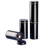 Rimoco 6 schmale Teedosen schwarz für losen Tee mit extra Aromadeckel inkl....