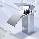 CECIPA Wasserhahn Bad, Wasserfall Wasserhahn Bad Edelstahl Waschtischarmatur Wasserfall...