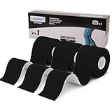 LiangMai Kinesiotapes - 3 Rollen 5cm x 5m Kinesiologie Tape Kinesiotape Schwarz,...