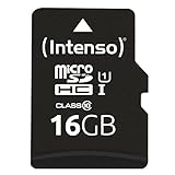 Intenso Premium microSDHC 16GB Class 10 UHS-I Speicherkarte inkl. SD-Adapter (bis zu 90...