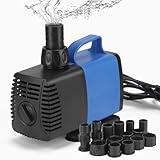 DBREAKS Teichpumpe Filterpumpe 4500L/H Wasserpumpe Bachlaufpumpe mit 5 Düse...