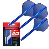 Target Darts K Flex Integrierter Dart-Flug und -Schaft, Nr. 2 Blau (Mittel) | 3er-Pack...