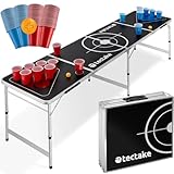 tectake Bierpong Tisch, Beer Pong Tisch, inkl. 100 Becher (50 rot & 50 blau) und...
