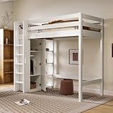 LATICO Kinderbett Hochbett Einzelbett 90x200 für Kinder, Holzbett Hausbett mit...