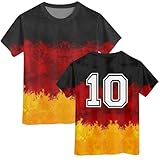 LOIJMK Tshirt Kinder 2024 EM Fussball Trikot Mit Number Kurzarm Baumwolle Sport Mädchen...