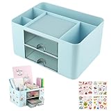OFFCUP Schreibtisch Organizer, 5 Fächer Plastik Büro Organizer mit 2 Schublade,...