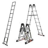 Teleskopleiter, 2,8m, Multifunktionale Klapp-Teleskopleiter, Mehrzweckleiter, Hochwertiges...