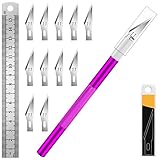 Artcut 1 Stück Bastelmesser Hobbymesser mit 11 Stück Edelstahlklingen-Kit, 1...