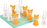 small foot Tic Tac Toe Pastell, handliches Strategiespiel aus Holz, mit Hase und Fuchs, ab...