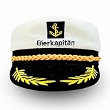 SPIELFERKEL Kapitänsmütze für Erwachsene, Yacht Schiff Boot Mütze Party,...