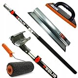 SOLID PROFI SET - Flächenspachtel edelstahl mit aluminium teleskopstange und...