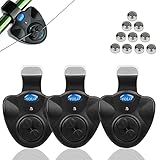 Coolnice 3Pcs Empfindsame Angeln Bissanzeiger Elektronisch mit LED-Leuchtanzeiger Swinger...