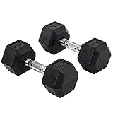 HOMCOM Hexagon Kurzhanteln 2er Set Gusseisen Hanteln Griff gerändelt Hantel Set...