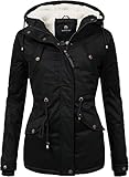 MARIKOO Damen warme Winterjacke mit kuscheliger Verstellbarer Kapuze Manolya...