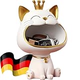 BLOOOK Lachende Katze Figuren Statue,Großer Mund Katze Aufbewahrungsbox,Maneki Neko...