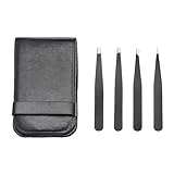 Amazon Basics Pinzetten-Set, professionell, Edelstahl, für Gesichtshaar,...