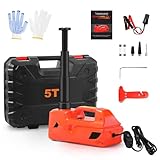 SROCHN 5T Elektrischer Wagenheber, Hubbereich 13,5-45 cm, 12V Elektrischer Hydraulischer...