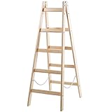 Systafex® Leiter Doppelstufenleiter Malerleiter Elektrikerleiter Stehleiter Holzleiter (5...