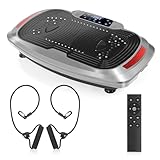 Vibrationsplatte 4D, 120 Intensitätsstufen, 5 Trainingsprogramme, Fitnessgeräte für...