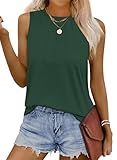 WNEEDU Damen Tank Top Sommer - Ärmellose Oberteile Plissee Rundhals Blusentop T Shirt...