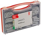 fischer Red-Box UX / SX Plus, Dübelbox mit 160 Universaldübeln UX & 130...
