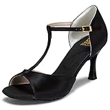 JIAJIA 20511 Damen Sandalen Ausgestelltes Heel Super-Satin Latein Tanzschuhe...