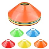Fousenuk 20 Stück Fussball Hütchen Set, Runde Markierungshütchen Mit Ständer, Sport...