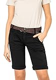 FRESH MADE Basic Bermuda-Shorts im Chino Stil mit Gürtel Black L
