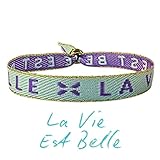 happymaker - Boho Armband Damen, Stoffarmband mit Statement - La Vie Est Belle -...