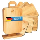 Bambus 6er Set Frühstücksbrettchen Schneidebretter Servierbretter Küchenbrett...