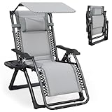 ATORPOK SHOP Sonnenliege Sonnenliege Liegestuhl Klappbar mit Sonnenschutz, Kopfstütze und...