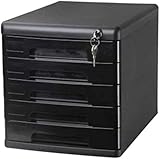 Abschließbarer Aktenschrank mit 5 Schubladen, für Büro, Schreibtisch, 36,1 x 27,1 x 26...