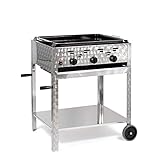 LAG Gasbräter 11kW 3-flammiger Edelstahl-Brenner fahrbar mit emaillierter...