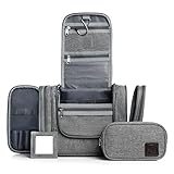 Obics Kulturbeutel Herren & Damen Gross grau 8L XXL - Kulturtasche zum Aufhängen & mit...