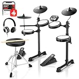 Donner DED-80 E-Drum-Set, E Schlagzeug leises Mesh Kit mit 180 Sounds, mit robusten...