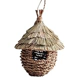 SHYKNYU Vogelnest Handgefertigtes Grasweben Hängender Baum Vogelhaus Garten Kolibri Spatz...