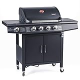 TAINO RED 4+1 Gasgrill Grillwagen BBQ Edelstahl-Brenner Gas-Grill Schwarz