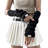 Armstulpen Damen,Arm Sleeve,Stylisch Pulswärmer Damen,Bequem Und Warm,Y2K Gothic Punk...