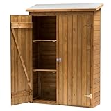 VOSS.garden Gartenschrank 131x48x170/180cm imprägniert braun Holzschrank mit...