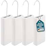 Luftbefeuchter für Heizung 4 Set inkl. Haken - Keramik Wasserverdunster 400ml - weiß -...