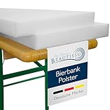 Beautissu 2er Set Bierbank Auflage 4x25x220cm – Schaumstoffpolster für Hussen – 4cm...