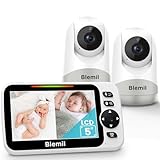 Babyphone mit 2 Kameras und Audio 30 Stunden wiederaufladbare Batterie, 5' großer...