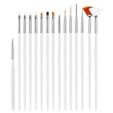 Hanyousheng Nail Art Pinsel, 15 Pcs Nagellack Pinsel, Acryl Nagel Kunst Pinsel, für...