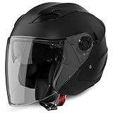 VINZ Calobra Jethelm mit Sonnenblende und Visier | Roller Helm Motorradhelm |...