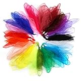 Hopton 20 Stück Jongliertücher, Chiffontücher für Tanzen, 60 x 60 cm Bunte...