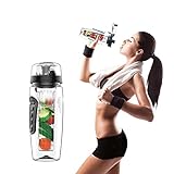 Saycker Wasserflasche mit Fruchteinsatz, BPA-frei, wiederverwendbar, ideal für Laufen,...