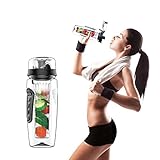Saycker Wasserflasche mit Fruchteinsatz, BPA-frei, wiederverwendbar, ideal für Laufen,...