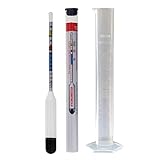 Hydrometer Alkoholmessgerät Wein und Bier – Bierspindel mit Messzylinder Vinometer für...